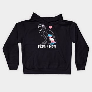 Trans Proud Mom Dinosaur Rex Transgender Pride Mamasaurus Kids Hoodie